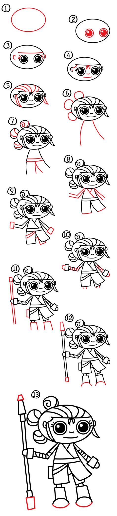 How To Draw A Cartoon Rey From Star Wars - Art for Kids Hub