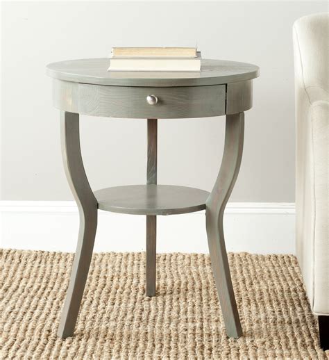 Safavieh Kendra Contemporary Round Pedestal End Table With Drawer