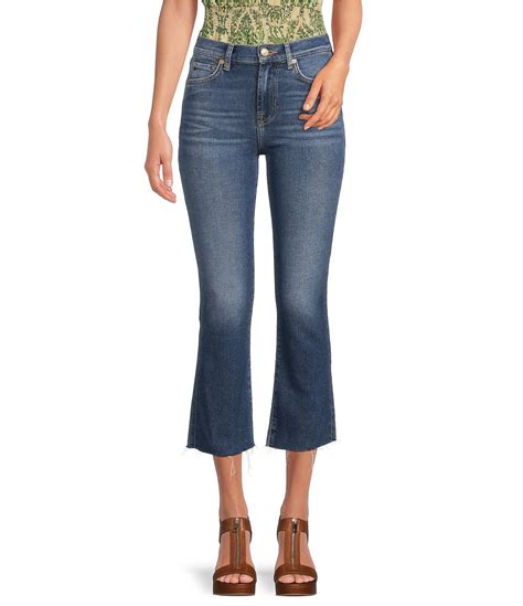 For All Mankind High Waisted Slim Kick Cropped Flared Jeans Dillard S