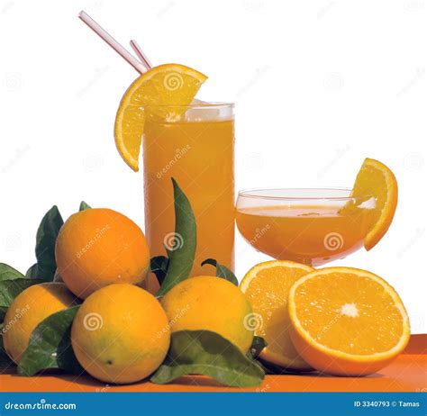 Orange Juice Isolated Stock Image Image Of Straw Glass 3340793