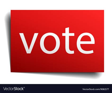 Vote Red Paper Sign On White Background Royalty Free Vector