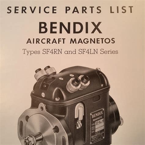 Bendix Scintilla Sf4rn And Sf4ln Magneto Parts Booklet Gs Plane Stuff