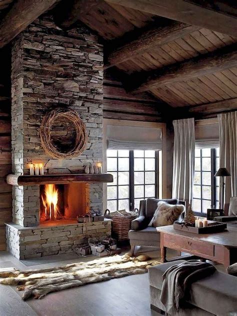 60 Stunning Log Cabin Homes Fireplace Design Ideas Home Fireplace