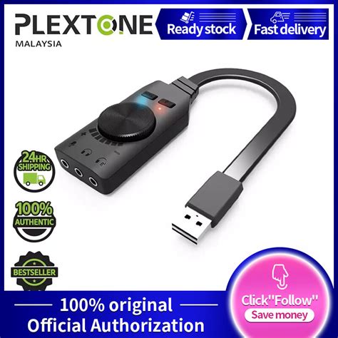 Plextone Gs Sound Card Virtual Channel Adapter External Usb Sound