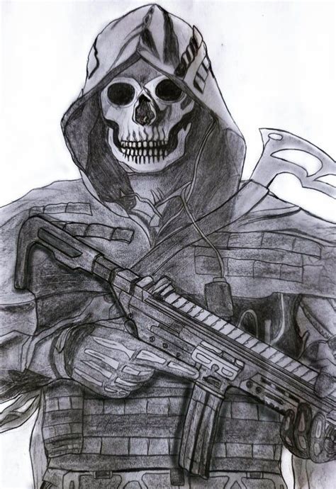 Drawing Of Ghost Azrael Call Of Duty Ghosts Call Of Duty Ghost Drawing