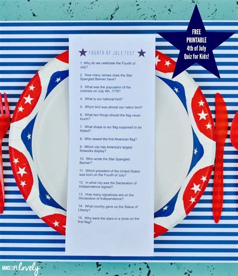 Jesus gives freedom from sin (john 8:32) this lesson plan shows how obedience and faith in christ can overcome the power of sinful habits in our lives. Free Printable Fourth of July Quiz for Kids - Make Life Lovely