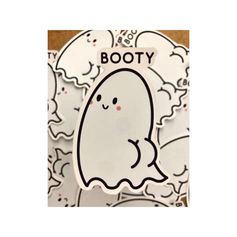 booty ghost waterproof sticker spooky szn cute ghost decal etsy