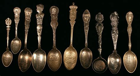 Collection Of 10 Sterling Silver 925 Worlds Fair Spoons 1893 1901 1904