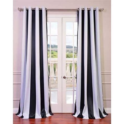 Awning Black And White Stripe 108 X 50 Inch Curtain Single Panel