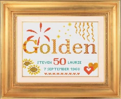 Free printable 50th wedding anniversary cross stitch patterns. 50th Wedding Anniversary Customizable Cross Stitch Design ...
