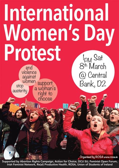 Icons and illustration for poster. ROSA International Women's Day Protest » Events » The ...