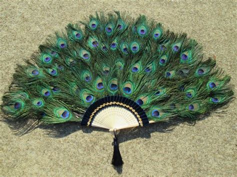 Costumes Reenactment Theater Peacock Tail Feather Handheld Fan