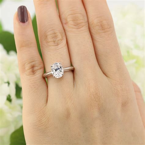 2 Carat Solitaire Oval Engagement Ring 2ct Promise Ring Etsy