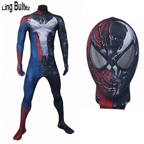 ling bultez high quality newest venom spiderman suit man mixed venom costume original venom