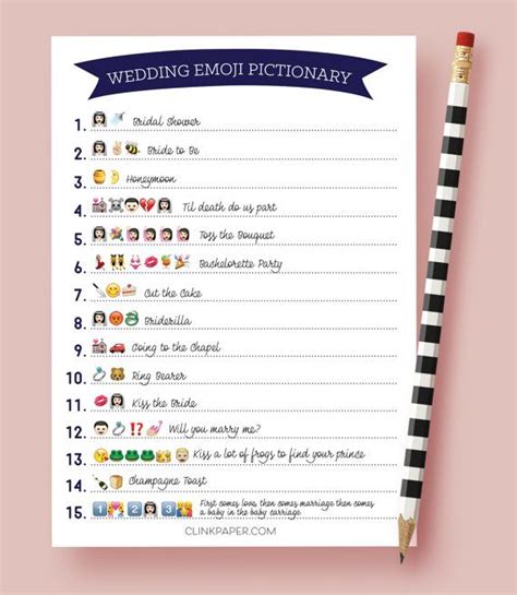 Free baby shower emoji pictionary: Wedding Emoji Pictionary Bridal Shower Game Instant by ...