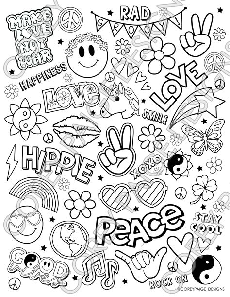 Good Vibes Coloring Sheet Pack Coloring Home