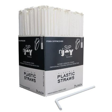 Crystalware Jumbo Clear Plastic Straws 380ct Individual Wrapped 7