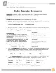 We know the percentages of each isotope. StoiChem.docx - Student Exploration Stoichiometry ...