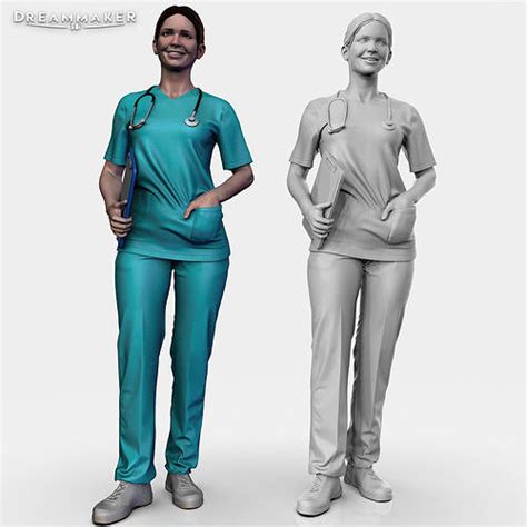 female nurse 3d model 3d printable cgtrader