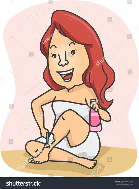 Illustration Of A Girl Shaving Her Leg Shutterstock