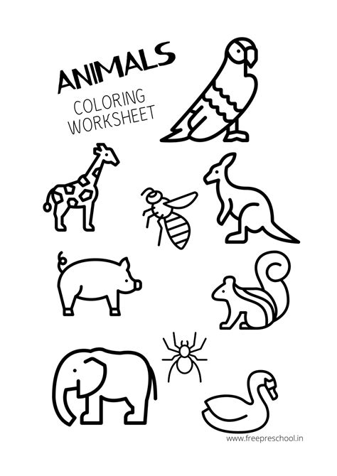 Animal Coloring Pages Free Downloads Free Preschool