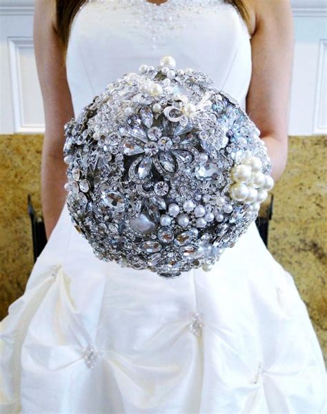 Custom Bridal Brooch Bouquet Jeweled Wedding Flowers Crystal Broach