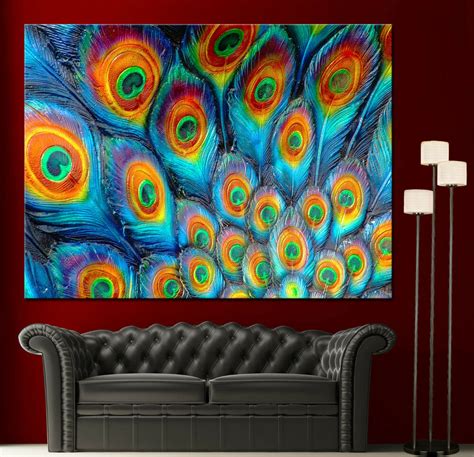 A variety of canvas types are available to match your quality and budget needs. Wall Art Canvas Painting Print Fine Peacock Feathers ...