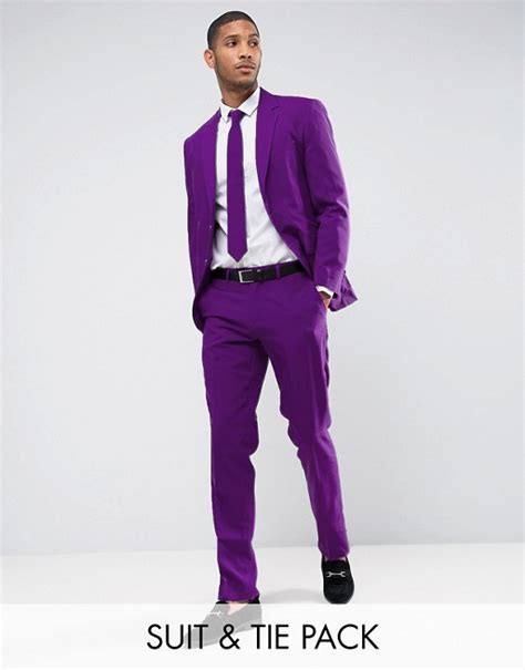 Oppo Suits Opposuits Prom Slim Suit Tie In Purple