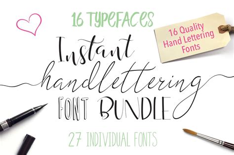 ✓ click to find the best 1,617 free fonts in the hand lettering style. Font Bundle - Instant Hand Lettering ~ Script Fonts ...