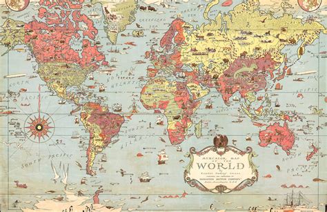 Views 569 published by october 24, 2019. Kids' Vintage World Map Wallpaper | MuralsWallpaper