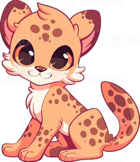 Cute Baby Cartoon Cheetah With Ai Generative 25212193 Png