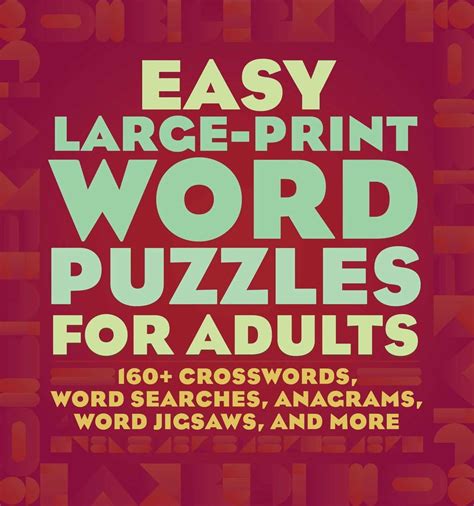 Pre Owned Easy Large Print Word Puzzles For Adults 160 Crosswords