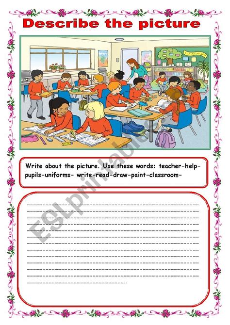 Describe The Picture Esl Worksheet By Sasuna