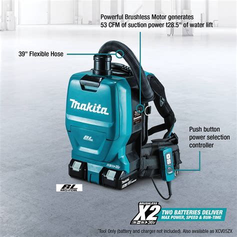 Makita Dvc260z Cordless Backpack Vacuum Cleaner 36v 71kpa 45w
