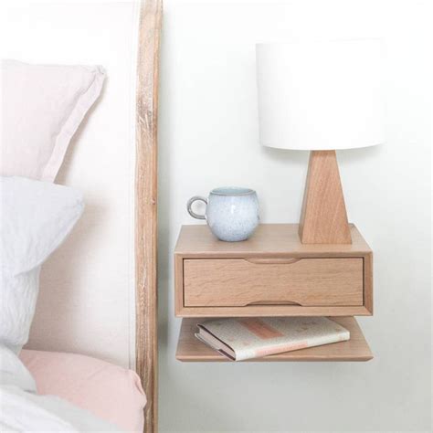 Oak Floating Bedside Table With Drawer And Shelf By Urbansize