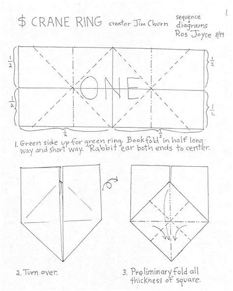 Dollar Crane Ring Money Origami Instructions Origami Resource Center
