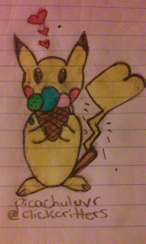 Pikachu With Ice Cream By Picachuluvr On Deviantart