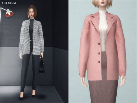 The Sims Resource Woolen Overcoat By Chloemmm • Sims 4 Downloads