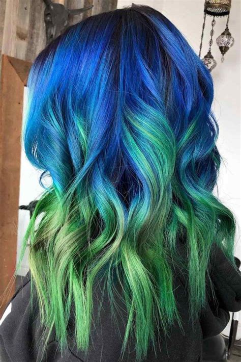 Blue And Green Hair Tips