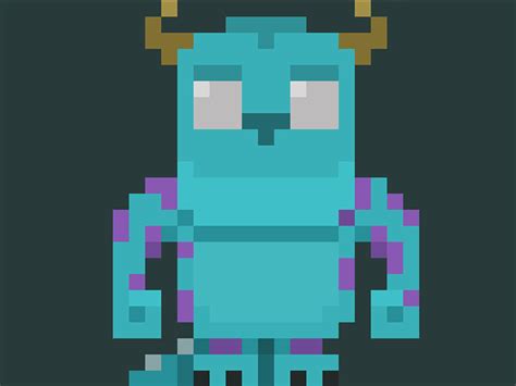Famous Chracters In Pixel Art James P Sulley Sullivan From Monsters