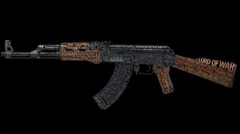 X Resolution Brown Ak Rifle Ak Kalashnikov Text Weapon Hd Wallpaper Wallpaper