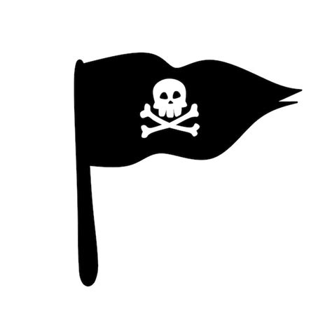 Bandera Pirata De Dibujos Animados Con Jolly Roger Vector Premium