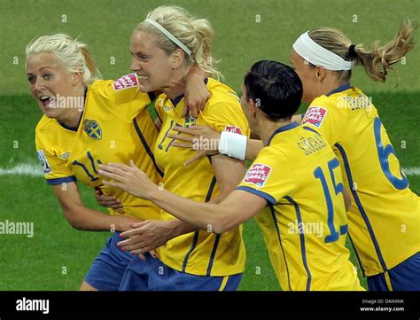 Swedens Josefine Oqvist L R Celebrates With Team Mates Lisa Dahlkvist Therese Sjogran Sara
