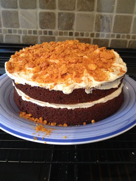 Sticky Toffee Cake Salted Caramel Icing And Honey Comb Crumb Toffee Cake Sticky Toffee Cake
