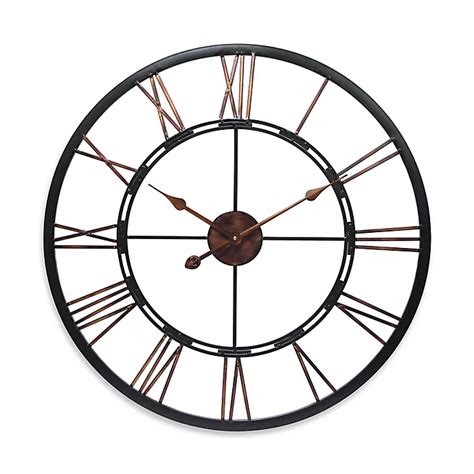 Infinity Instruments 28 Inch Roman Numeral Metal Fusion Wall Clock
