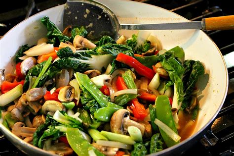Refreshing the pak choi in iced water is a necessary step to halt the cooking process and maintain. Mushroom Vegetable Stir Fry