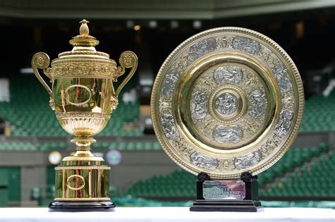 The Championships Trophies Are Displayed On Centre Court