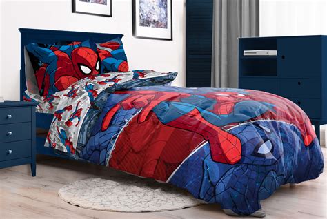 Spiderman Burst Full Bedding Set W Reversible Comforter Walmart Com