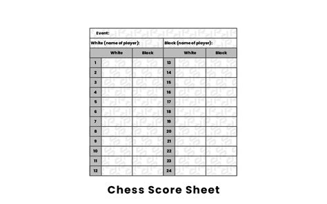 Printable Chess Notation Sheets Free
