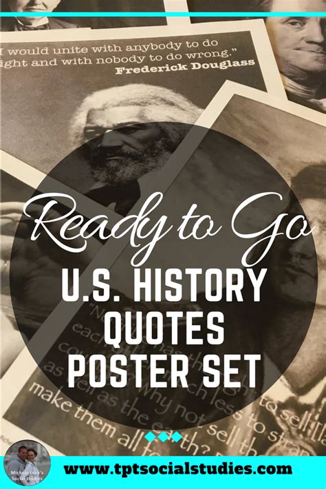 Us History Quotes Classroom Posters Bulletin Board Wall Decor Set